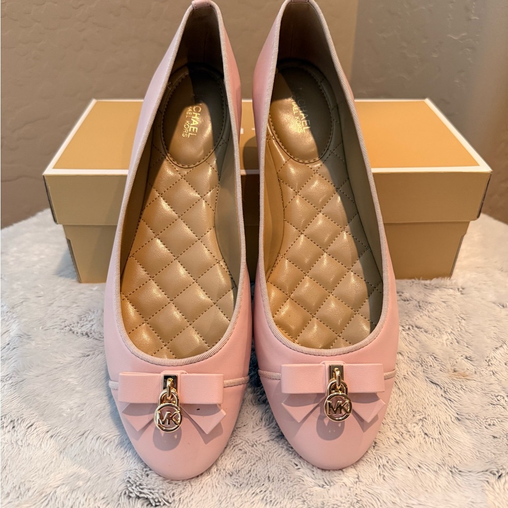 Michael Kors Blush Pink Loafers with Gold Charm